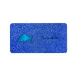 Shark blue glitter labels