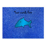 Shark blue glitter postcards
