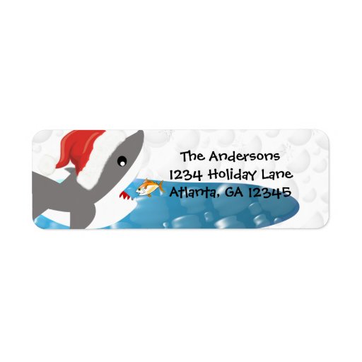 Shark Christmas Return Address Custom Return Address Label