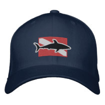 Shark Diver cap embroidered hats by passionstitch Shark Diver cap embroidered hats