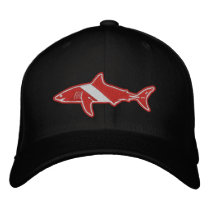 Shark Diver Dive Flag no text embroidered hats