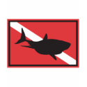 Shark Diving Flag Long Sleeve T-Shirt by SCUBA_Dive_TShirts Shark Diving Flag Long Sleeve T-Shirt