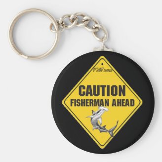 Shark Fishermen Ahead Keychain