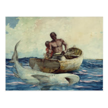Shark Fishing, 1885 Post Card
