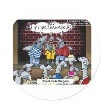 Shark Folk Singers Funny Gifts Tees & Cards stickers