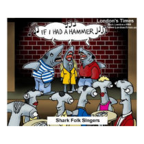 Shark Folk Singers Funny Posters posters