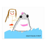 shark friends post card