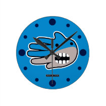 Shark mouth round wall clock