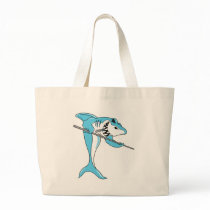 Shark Playing Billiards Canvas Bags