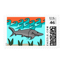 Shark Pranks Postage Stamps by RedRider08 Shark Pranks Postage Stamps