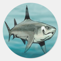 Shark Round Stickers