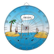 Shark Volleyball Funny Cartoon Dart Boards
