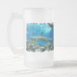 Shark with Reef Frosted Beer Mug