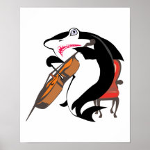 sharking playing cello posters