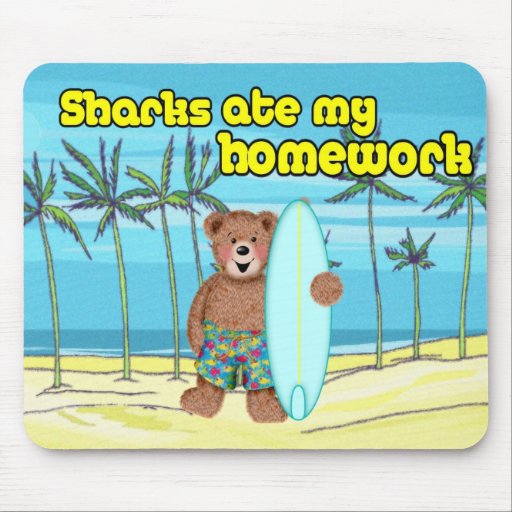 Sharks ate my homework mouse pad