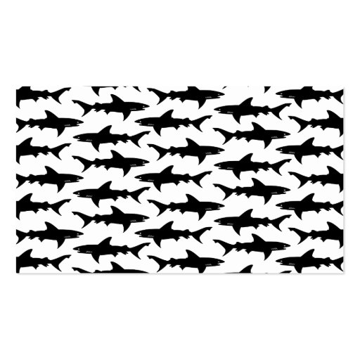 Sharks - Elegant Black and White Shark Pattern Business Card Template (back side)