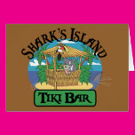 Shark's Island Tiki Bar Greeting Card
