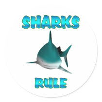 Sharks Rule Round Sticker