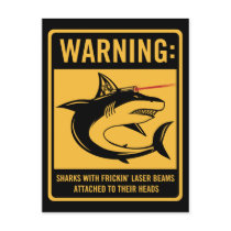sharks with frickin laser beams attached postcards