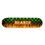Sharon real fire and flames skateboard design