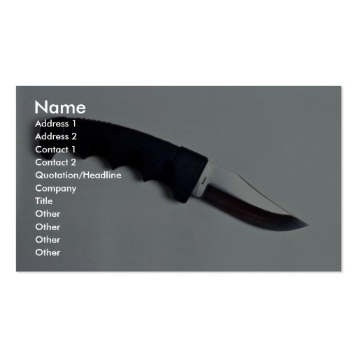 Sharp black knife business card (front side)