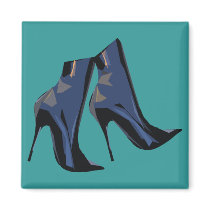 Sharp Boots (blue) Ankle Boot Art Fridge Magnets
