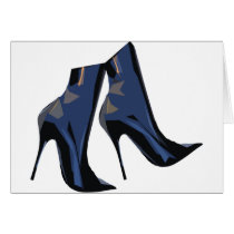 Sharp Boots (blue) Greeting Cards