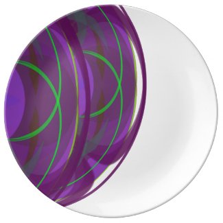 Sharp Circular Design Purple and Porcelain Plate