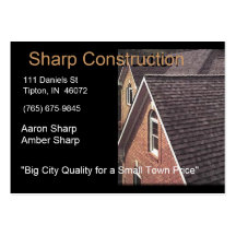 Sharp Construction - Brown and Black Business Cards