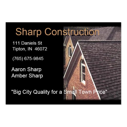 Sharp Construction - Brown and Black Business Cards (front side)