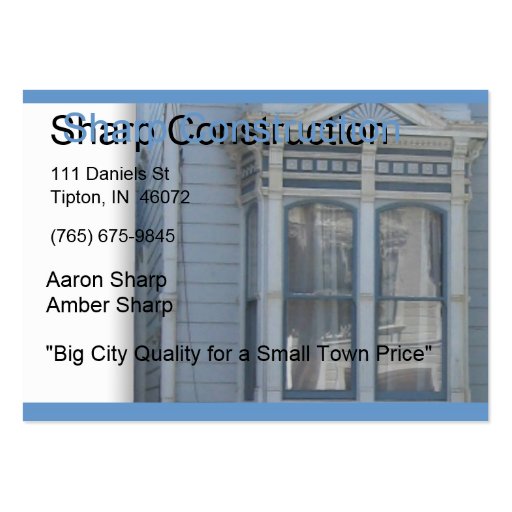 Sharp Construction Business Card (front side)