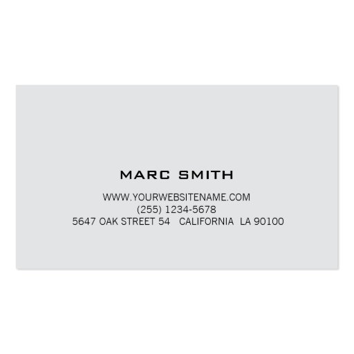 Sharp-Looking Black Business Card (back side)