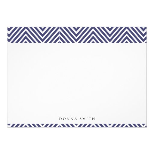 Sharp Navy Chevron Flat Note Cards