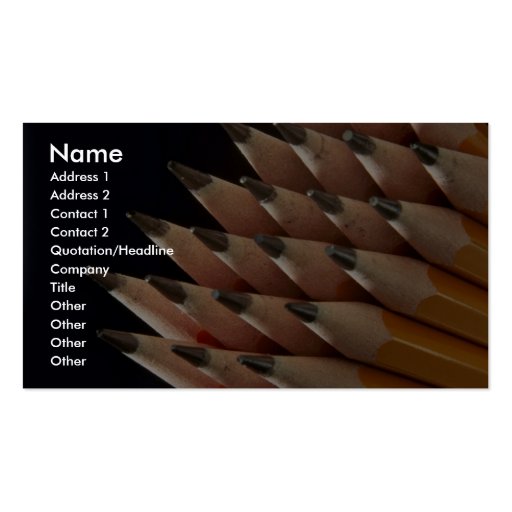 Sharp pencils business card template