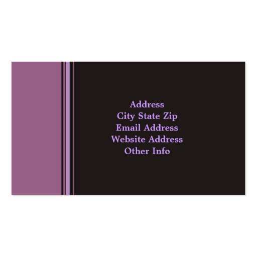 Sharp Purple Business Cards (back side)