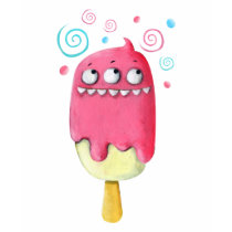 artsprojekt, monster ice cream, monster sharp teeth, sweet monster, cute monster, summer monster, summer ice cream, cartoon monster, cartoon ice cream, cartoon sweet, summer, ice cream, monster, pink, Shirt with custom graphic design