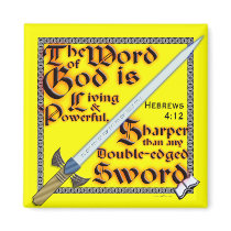 Sharper than a Double-edged Sword - Magnet by mustardseedimprints Sharper than a Double-edged Sword - Magnet