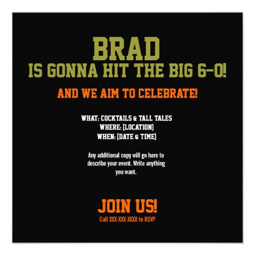 Sharpshooter's 60th Birthday - Hunting Invitation