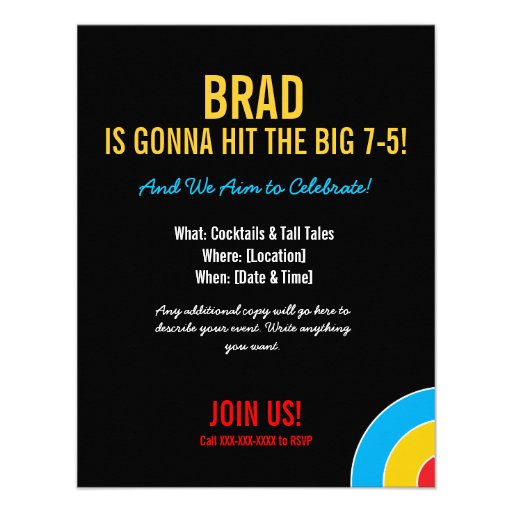 Sharpshooter's 75th Birthday - Target Invitation