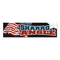 Sharron Angle Waving Flag Bumper Sticker