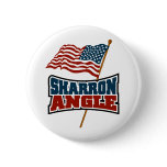 Sharron Angle Waving Flag Button