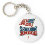 Sharron Angle Waving Flag Keychain