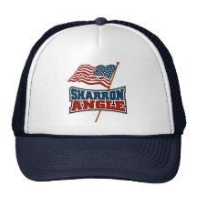 Sharron Angle Waving Flag Mesh Hats