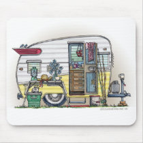 Shasta Camper Trailer RV Mouse Pad mousepads by art1st Shasta Camper Trailer RV Mouse Pad mousepads