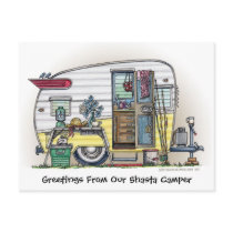Shasta Camper Trailer RV Post Cards postcards by art1st Shasta Camper Trailer RV Post Cards postcards