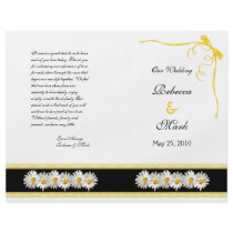 Shasta Daisy Floral Wedding Program Personalized Flyer