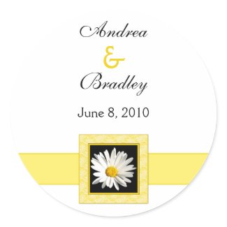 Shasta Daisy Monogram Wedding Sticker sticker