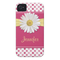 Shasta Daisy Pink Polka Dot iPhone 4 Case