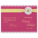 Shasta Daisy Watermelon Pink Canary Yellow Polka Dot Foldable Wedding Program