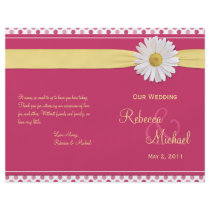 Shasta Daisy Polka Dot Wedding Program Flyer Design